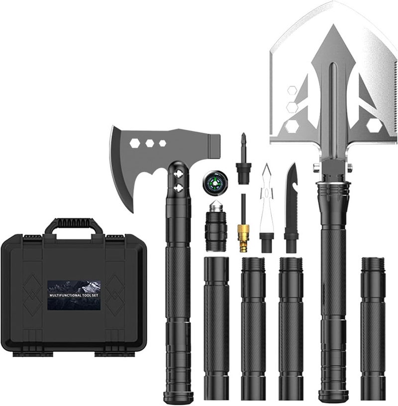 aiGear Camping Shovel Axe Outdoor Survival Tool Set for Camping Hiking Backpacking Men Survival Emergency(CSA-5935) - Image 1
